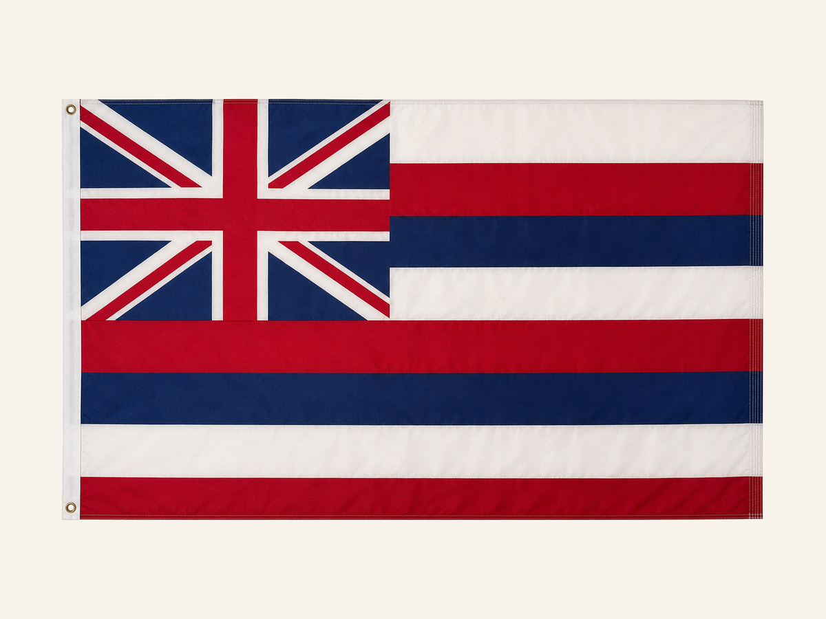 Deluxe 3x5 Hawaii state flag - full flag view
